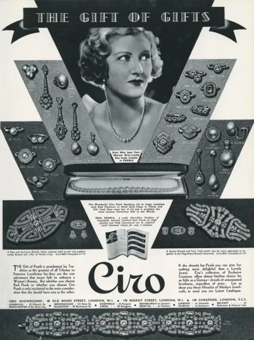 Framed Print : Advert for Ciro jewellery 1936 Framed Print : Advert for Ciro jewellery 1936