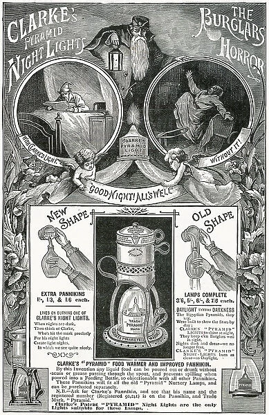 Advert for Clarke's Pyramid Night Lights 1892