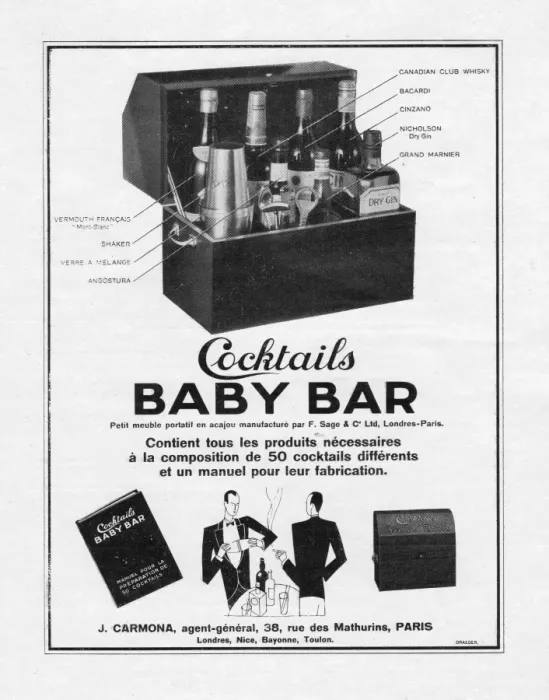 Framed Print : Advert for Cocktails Baby Bar, 1928, Paris Framed Print : Advert for Cocktails Baby Bar, 1928, Paris