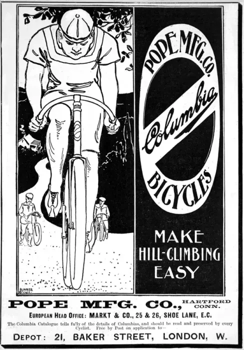 Framed Print : Advertisement for Columbia Bicycles, 1897 Framed Print : Advertisement for Columbia Bicycles, 1897
