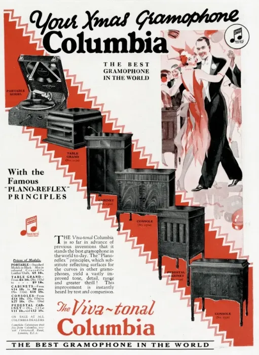 Framed Print : Advert for Columbia Gramophones Framed Print : Advert for Columbia Gramophones