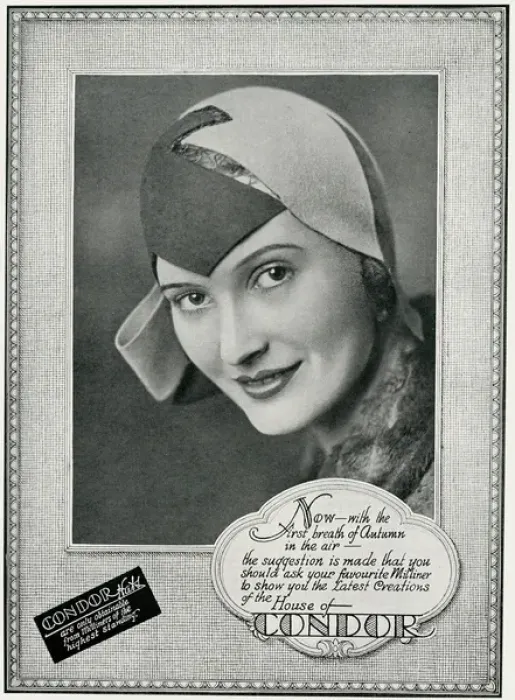 Framed Print : Advert for Condor hats 1929 Framed Print : Advert for Condor hats 1929