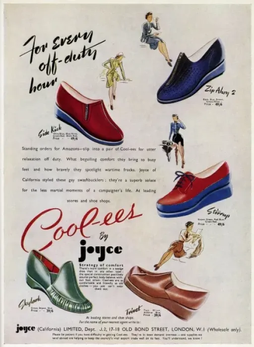 Framed Print : Advert for Cool-ees by Joyce California shoes 1941 Framed Print : Advert for Cool-ees by Joyce California shoes 1941