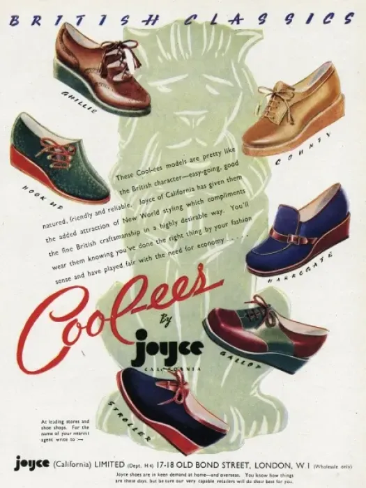 Framed Print : Advert for Cool-ees by Joyce California shoes 1941 Framed Print : Advert for Cool-ees by Joyce California shoes 1941