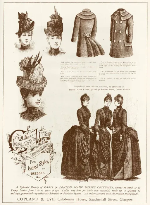 Framed Print : Advert for Copland & Lye womens latest fashion 1887 Framed Print : Advert for Copland & Lye womens latest fashion 1887