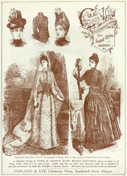 Framed Print : Advert for Copland & Lye women's latest fashion 1887 Framed Print : Advert for Copland & Lye women's latest fashion 1887
