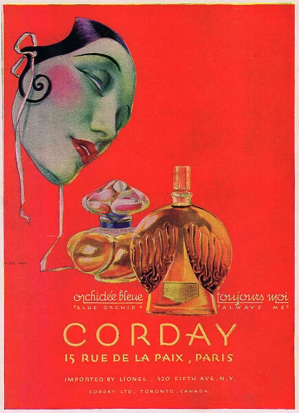 Advert for Corday perfume, 1920s