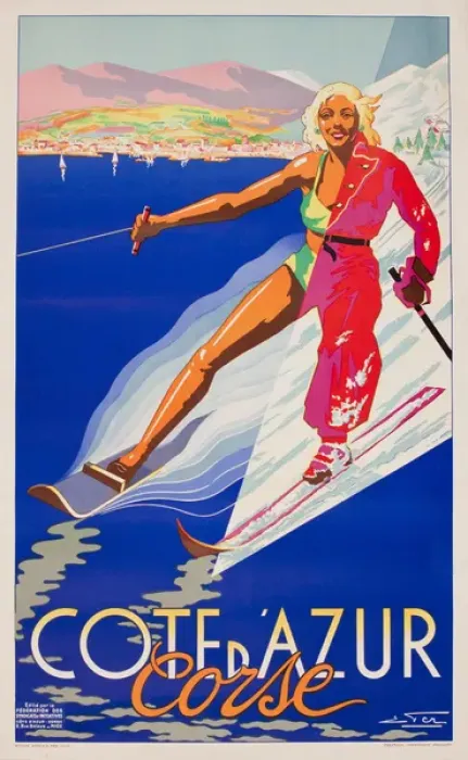 Framed Print : Advertisement for Cote d Azur and Corsica Framed Print : Advertisement for Cote d Azur and Corsica