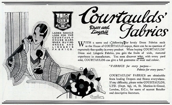 Advertisement for Courtaulds Fabrics