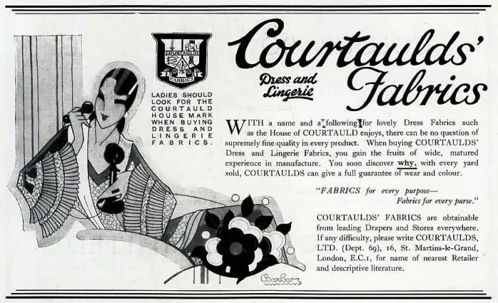 Framed Print : Advertisement for Courtaulds Fabrics Framed Print : Advertisement for Courtaulds Fabrics