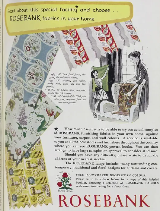 Framed Print : Advert for Courtaulds, makers of rayon fabric. The gown depicted is made by Liberty's. In the background is a scene from Ranelagh Gardens in the 18th century. Date: 1954 Framed Print : Advert for Courtaulds, makers of rayon fabric. The gown depicted is made by Liberty's. In the background is a scene from Ranelagh Gardens in the 18th century. Date: 1954