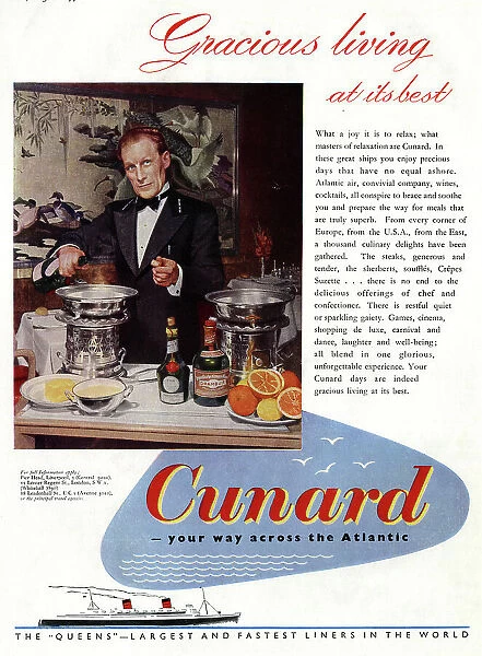 Advert, Cunard - your way across the Atlantic
