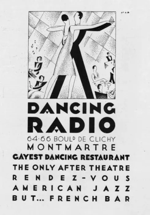 Framed Print : Advert for Dancing Radio, bar & dancing restaurant, 1927, Pa Framed Print : Advert for Dancing Radio, bar & dancing restaurant, 1927, Pa