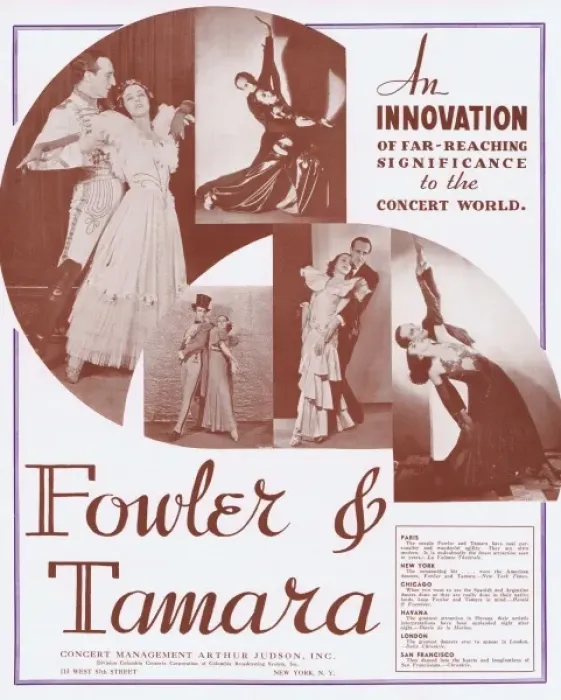 Framed Print : Advert for the dancing team of Fowler and Tamara, New York Framed Print : Advert for the dancing team of Fowler and Tamara, New York