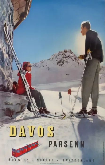 Framed Print : Advertisement for Davos, Switzerland Framed Print : Advertisement for Davos, Switzerland