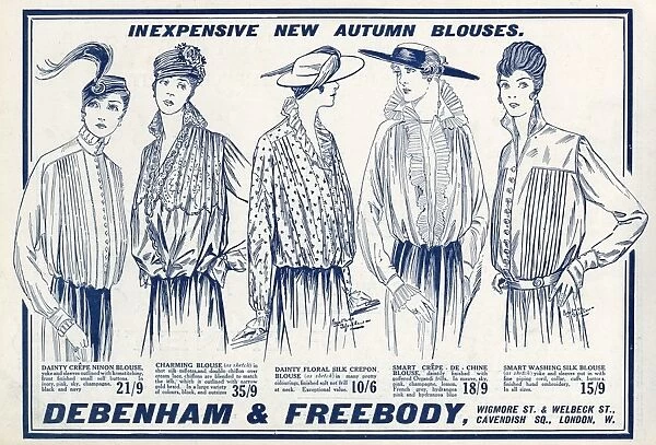 Advert for Debenham & Freebody autumn blouses 1915