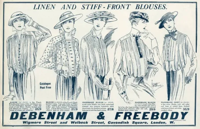 Framed Print : Advert for Debenham & Freebody blouses 1915 Framed Print : Advert for Debenham & Freebody blouses 1915