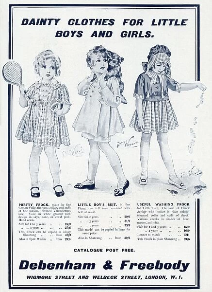 Advert for Debenham & Freebody childrens clothing 1917