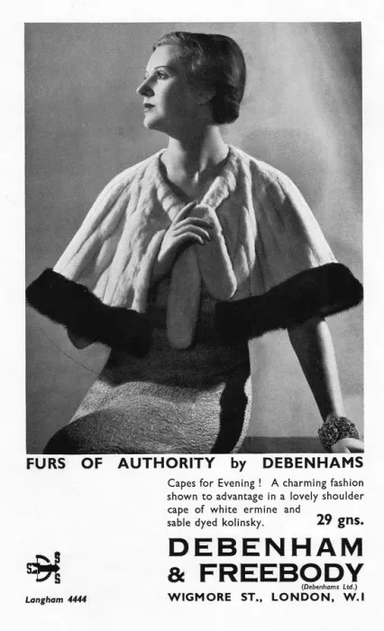 Framed Print : Advert for Debenham & Freebody furs, 1935 Framed Print : Advert for Debenham & Freebody furs, 1935