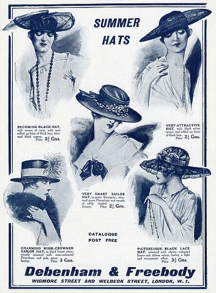 Advert for Debenham & Freebody hats 1917