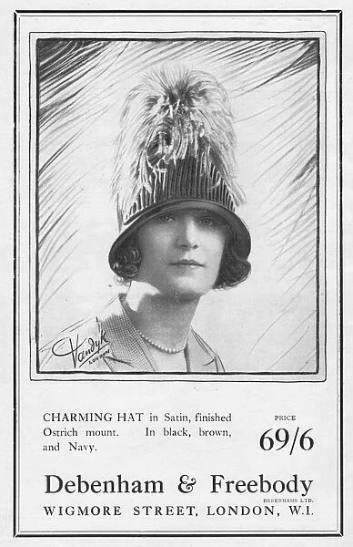 Advert for Debenham & Freebody hats, 1924