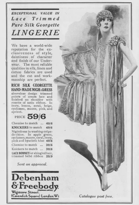 Framed Print : Advert for Debenham & Freebody Lingerie, 1927 Framed Print : Advert for Debenham & Freebody Lingerie, 1927