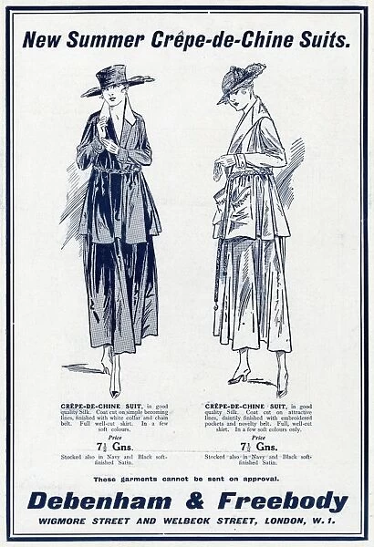 Advert for Debenham & Freebody suits 1917