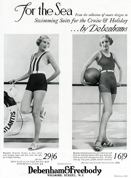 Advert for Debenham & Freebody swimming suits 1933