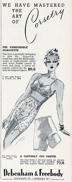 Advert for Debenham & Freebody womens lingerie 1940