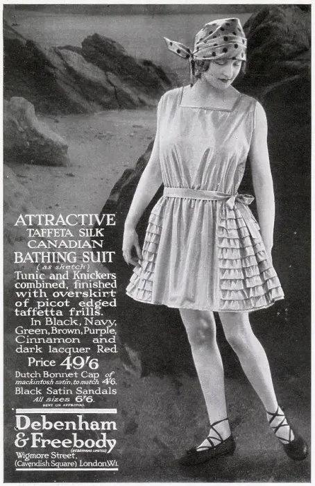 Framed Print : Advert for Debenham & Freebody - women's swimwear 1924 Framed Print : Advert for Debenham & Freebody - women's swimwear 1924