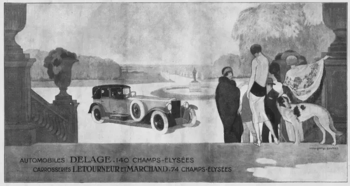 Framed Print : Advert for Delage automobiles, 1920s, Paris Framed Print : Advert for Delage automobiles, 1920s, Paris