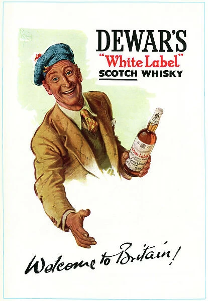 Advertisement for Dewars White Label Scotch Whisky