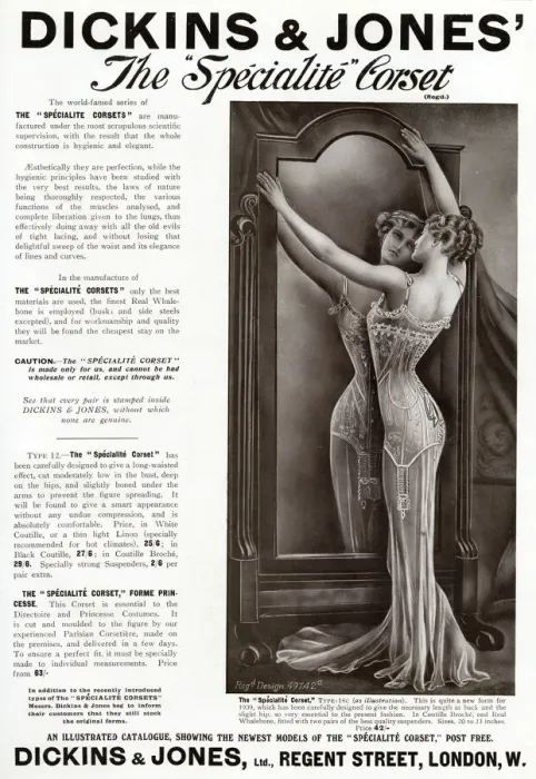 Framed Print : Advert for Dickins & Jones corsets 1909 Framed Print : Advert for Dickins & Jones corsets 1909