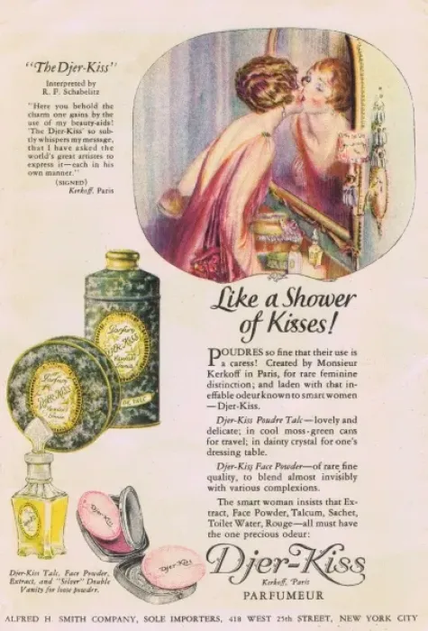 Framed Print : Advert for Djer-Kiss perfum and tioleteries, 1927 Framed Print : Advert for Djer-Kiss perfum and tioleteries, 1927
