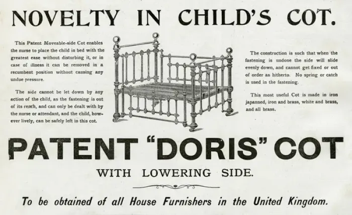 Framed Print : Advert for Doris, childs cots 1894 Framed Print : Advert for Doris, childs cots 1894