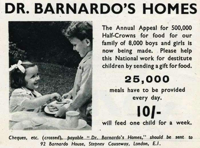 Framed Print : Advert for Dr. Barnardos homes 1944 Framed Print : Advert for Dr. Barnardos homes 1944