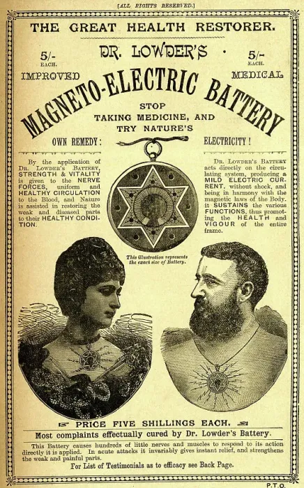 Framed Print : Advert, Dr Lowder's Magneto-Electric Battery Framed Print : Advert, Dr Lowder's Magneto-Electric Battery