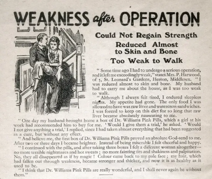 Framed Print : Advertisement, Dr Williams pink pills for pale people Framed Print : Advertisement, Dr Williams pink pills for pale people
