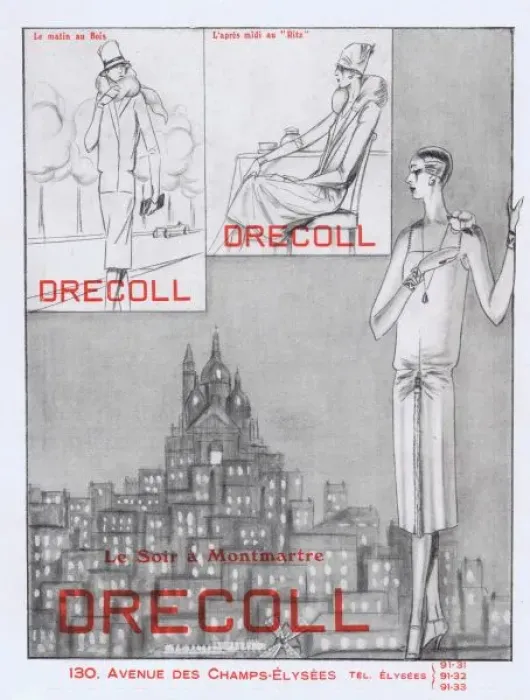 Framed Print : Advert for Drecoll couture, 1927 Framed Print : Advert for Drecoll couture, 1927