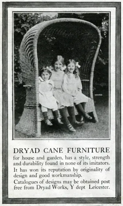 Framed Print : Advertisement, Dryad Cane Furniture Framed Print : Advertisement, Dryad Cane Furniture
