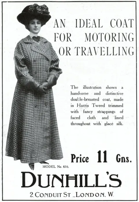 Framed Print : Advert for Dunhills Harris Tweed coat 1909 Framed Print : Advert for Dunhills Harris Tweed coat 1909