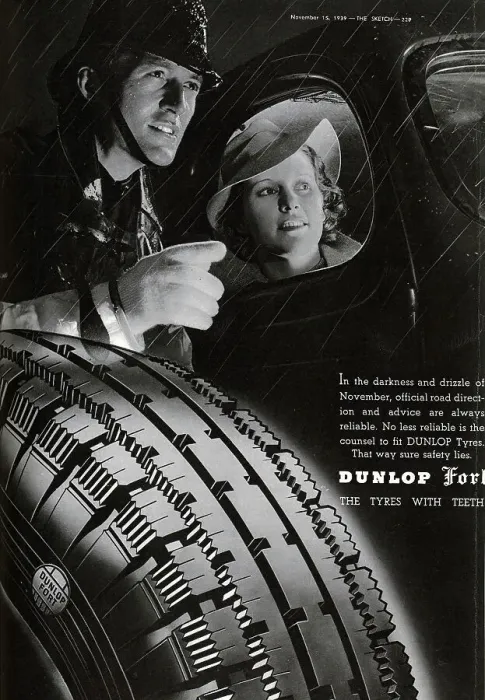 Framed Print : Advertisement for Dunlop Fort safety tyres Framed Print : Advertisement for Dunlop Fort safety tyres