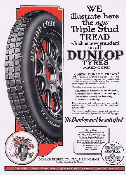 Advert for Dunlop tyres, 1926