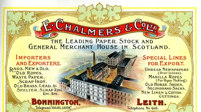 Framed Print : Advert, E Chalmers & Co Ltd, Bonnington and Leith Framed Print : Advert, E Chalmers & Co Ltd, Bonnington and Leith