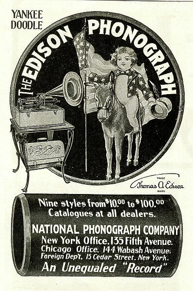 Advert, The Edison Phonograph, wax cylinder player