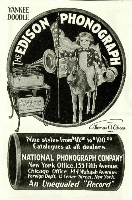 Framed Print : Advert, The Edison Phonograph, wax cylinder player Framed Print : Advert, The Edison Phonograph, wax cylinder player