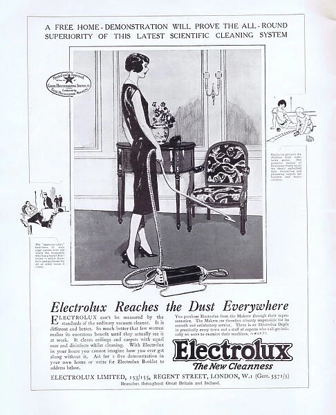 Advert for Electrolux vacuum cleaner, 1925
