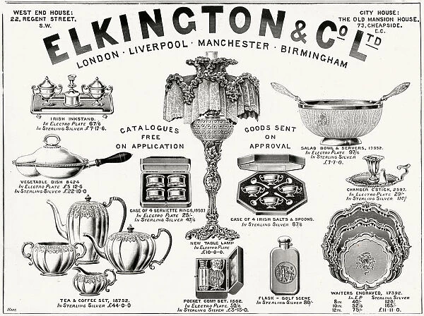 Advert for Elkington & Co Victorian items 1895