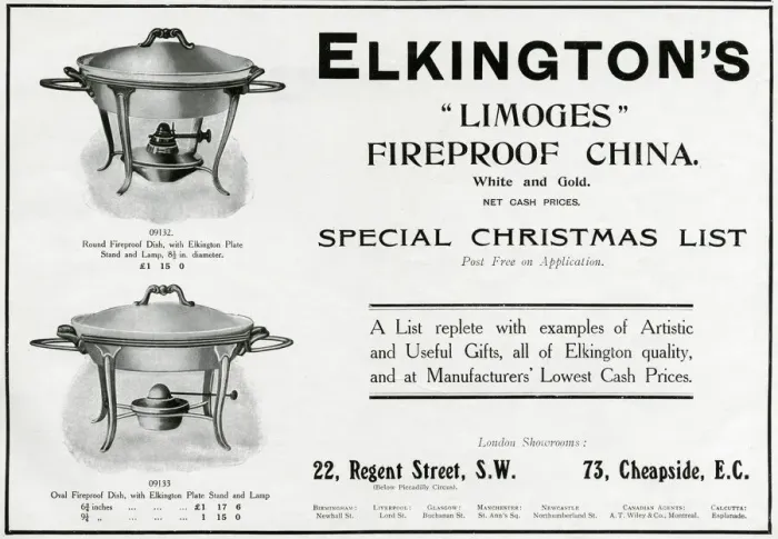 Framed Print : Advert for Elkingtons fireproof dish 1909 Framed Print : Advert for Elkingtons fireproof dish 1909