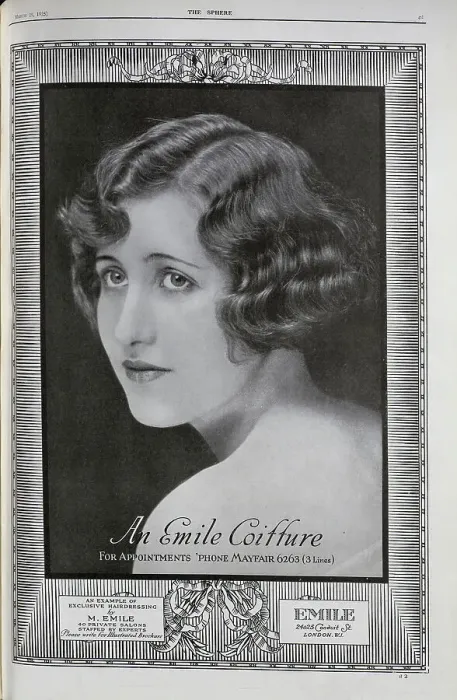 Framed Print : Advert for Emile Coiffure hairdressing Framed Print : Advert for Emile Coiffure hairdressing